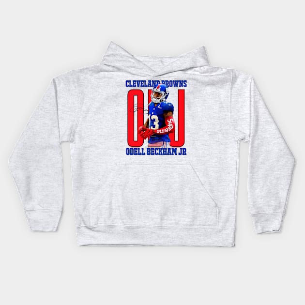 Odell Beckham Jr Aesthetic Tribute 〶 Kids Hoodie by Terahertz'Cloth